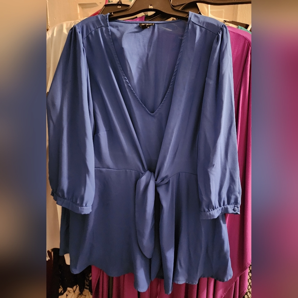 Torrid Royal Blue V-Neck Blouse